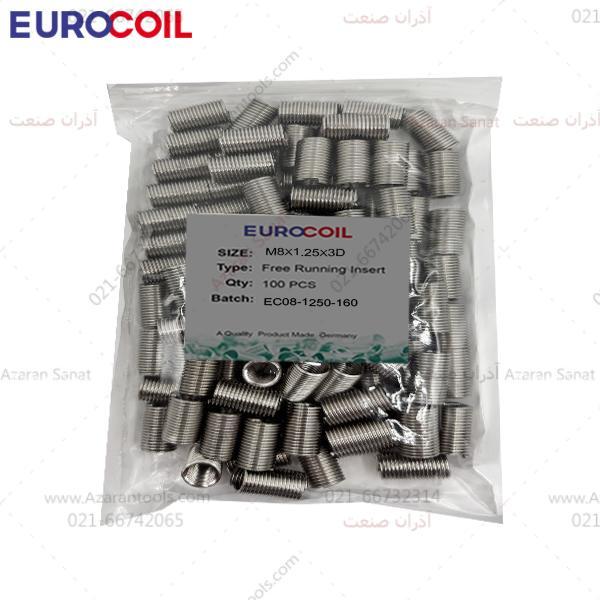 فنر هلی کویل استیل سایز | EUROCOIL M8*1.25*3D